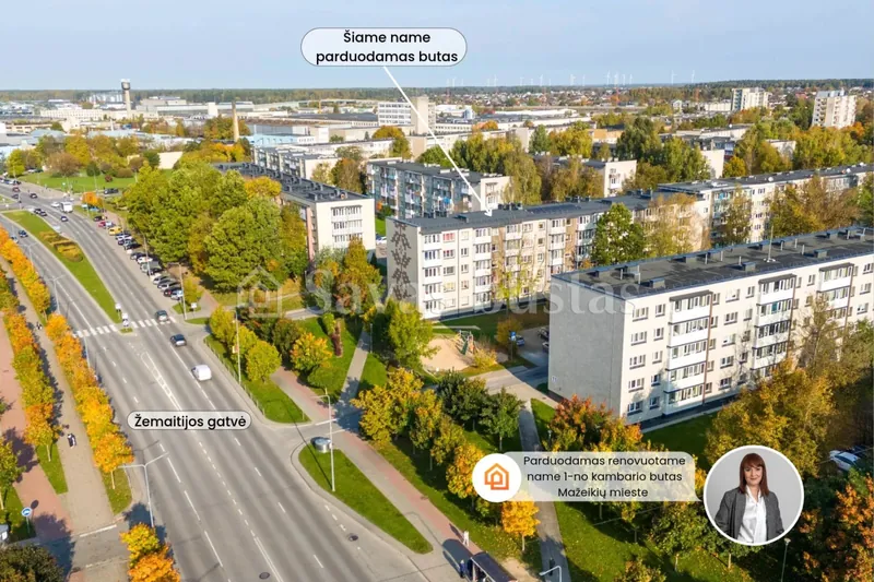 PARDUODAMAS ŠVIESUS 1 KAMBARIO BUTAS 2024 M. RENOVUOTAME NAME – JAUKIEMS NAMAMS AR PUIKIAI INVESTICIJAI! ŽEMAITIJOS G. 9, MAŽEIKIAI