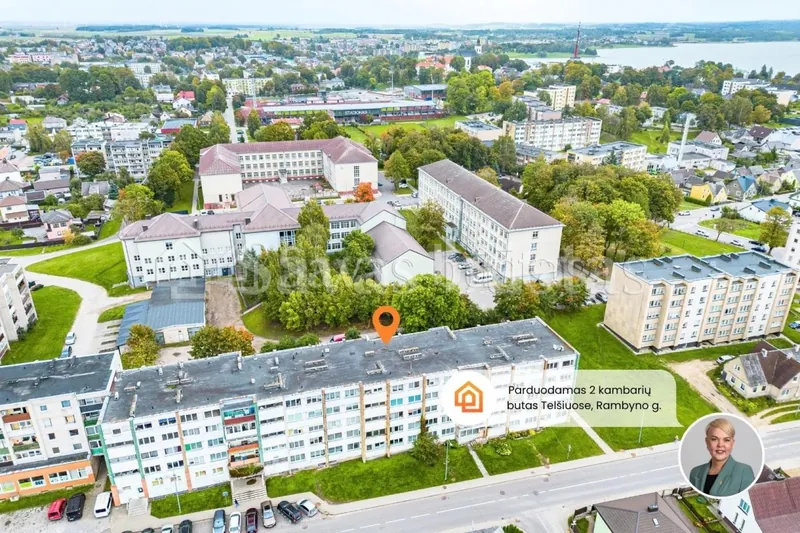 Parduodamas 2 kambarių butas Rambyno g. 18, Telšiuose.
