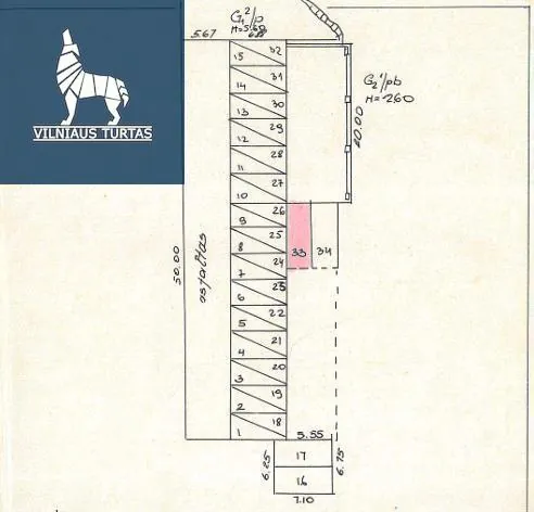 Parduodamos patalpos Antakalnio g., Antakalnyje, Vilnius, 17.54 kv.m ploto