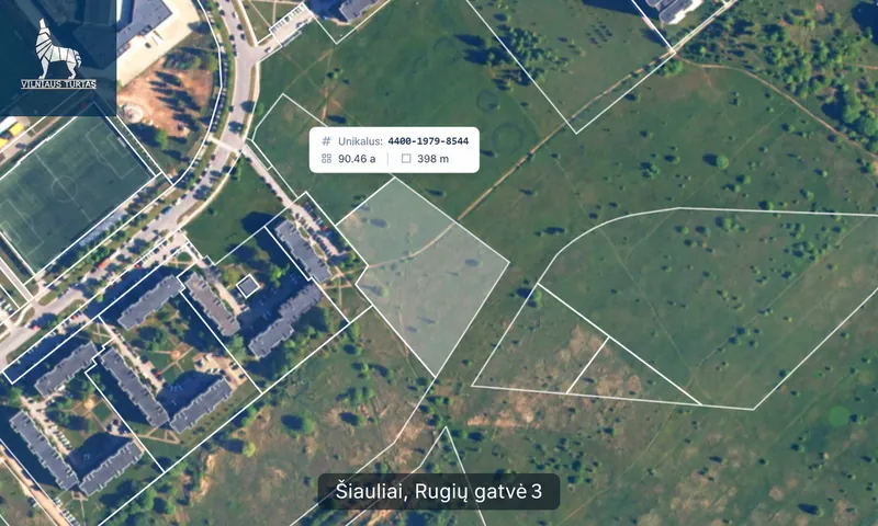 Parduodamas sklypas daugiabučių plėtrai ŠIAULIUOSE - 90.46 a ploto