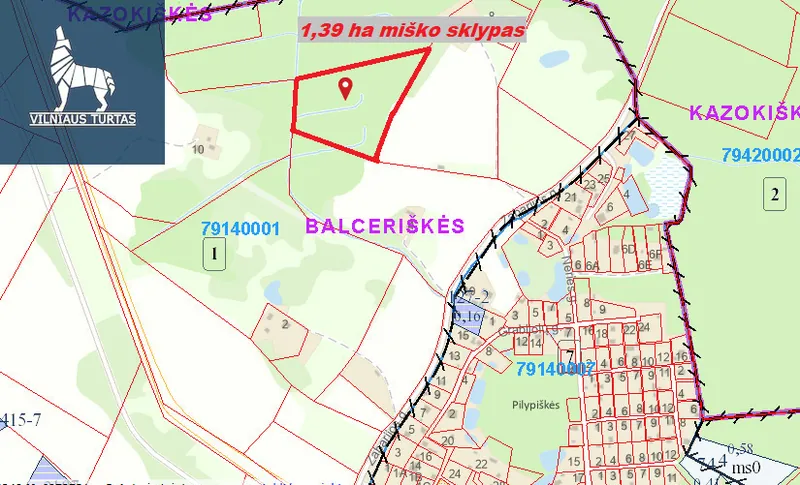 Parduodamas sklypas Pilypiškės, 139 a ploto
